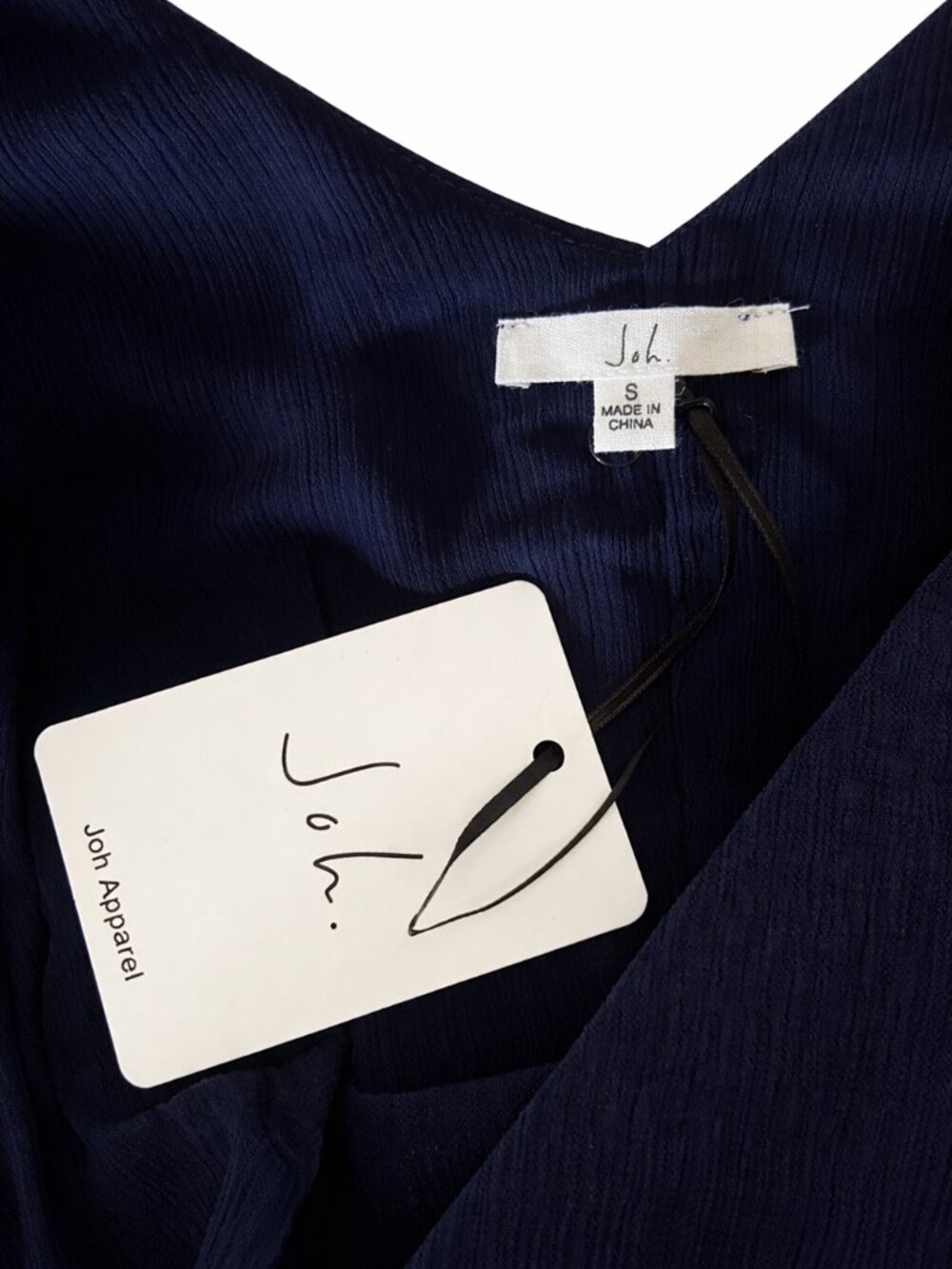 Joh Apparel Navy Blue Wrap Dress Women Sleeveless V-Neck Midi Tie Waist S M L - Picture 8 of 8